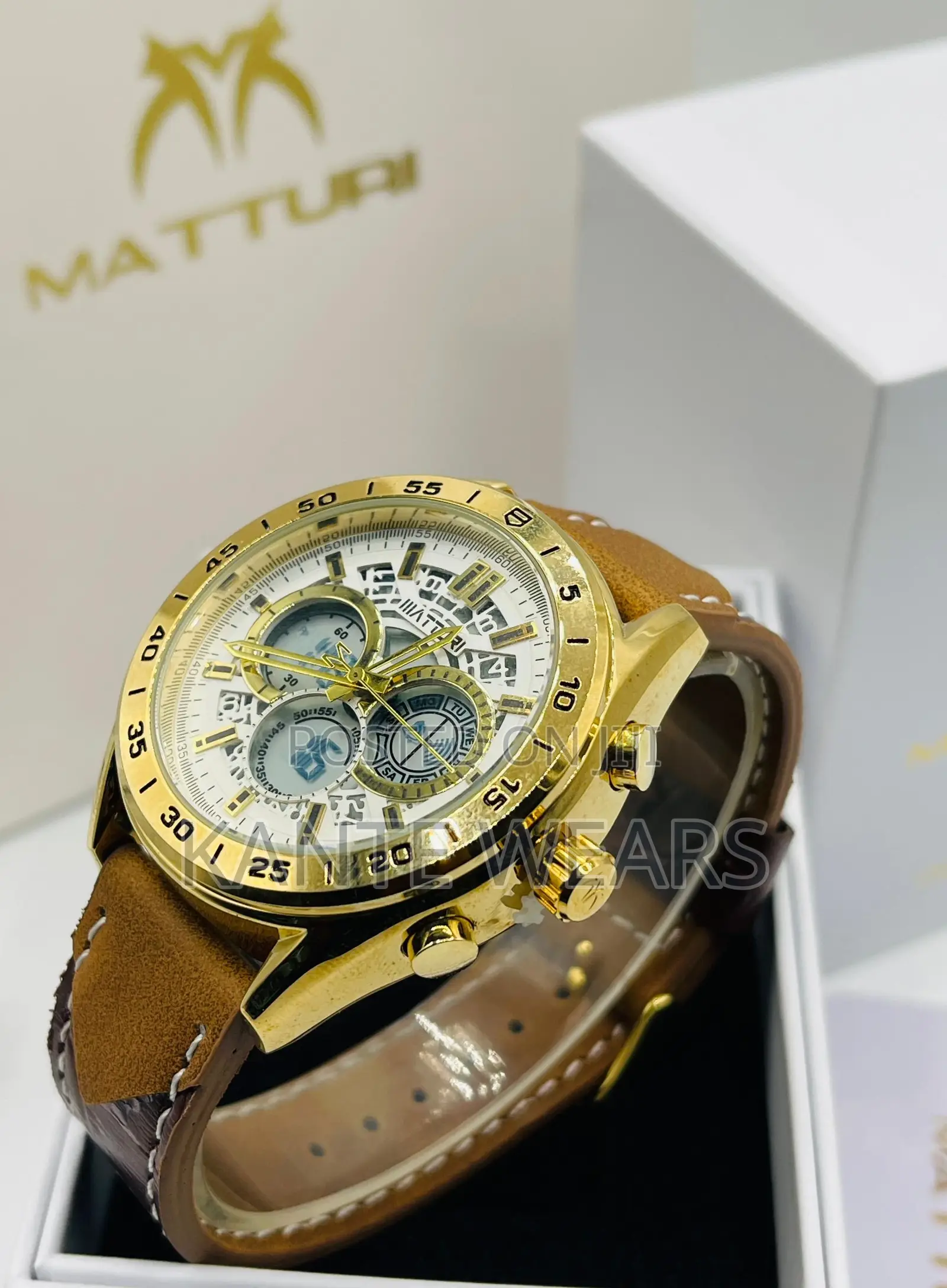 Leather Waterproof Wristwatch