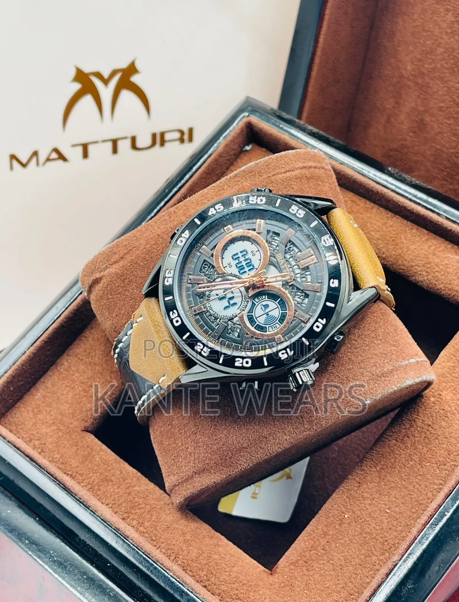 Leather Waterproof Wristwatch