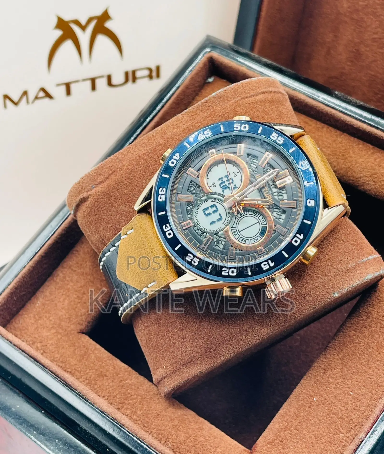Leather Waterproof Wristwatch