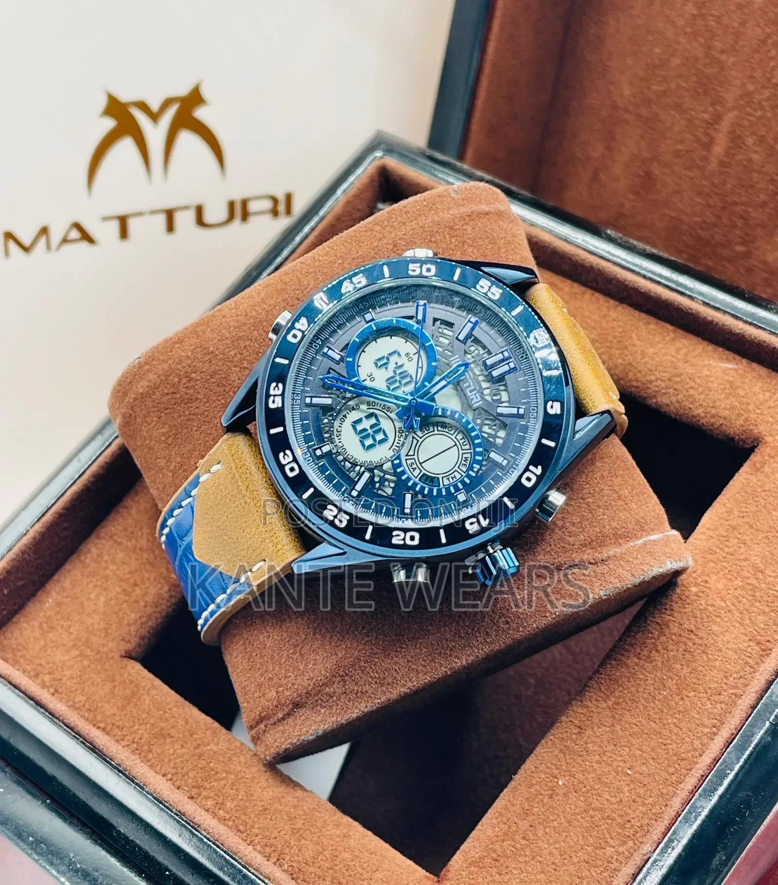 Leather Waterproof Wristwatch