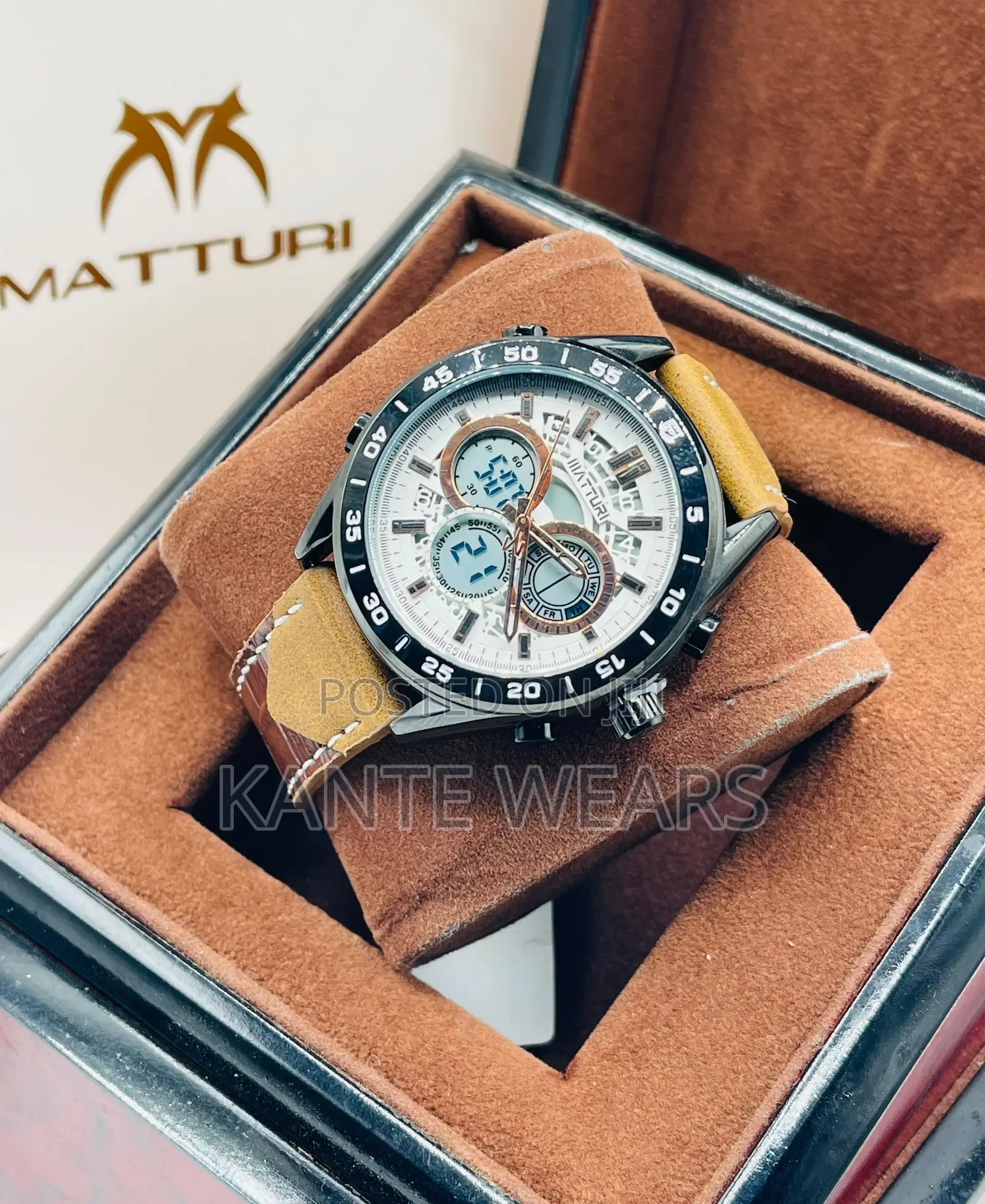 Leather Waterproof Wristwatch