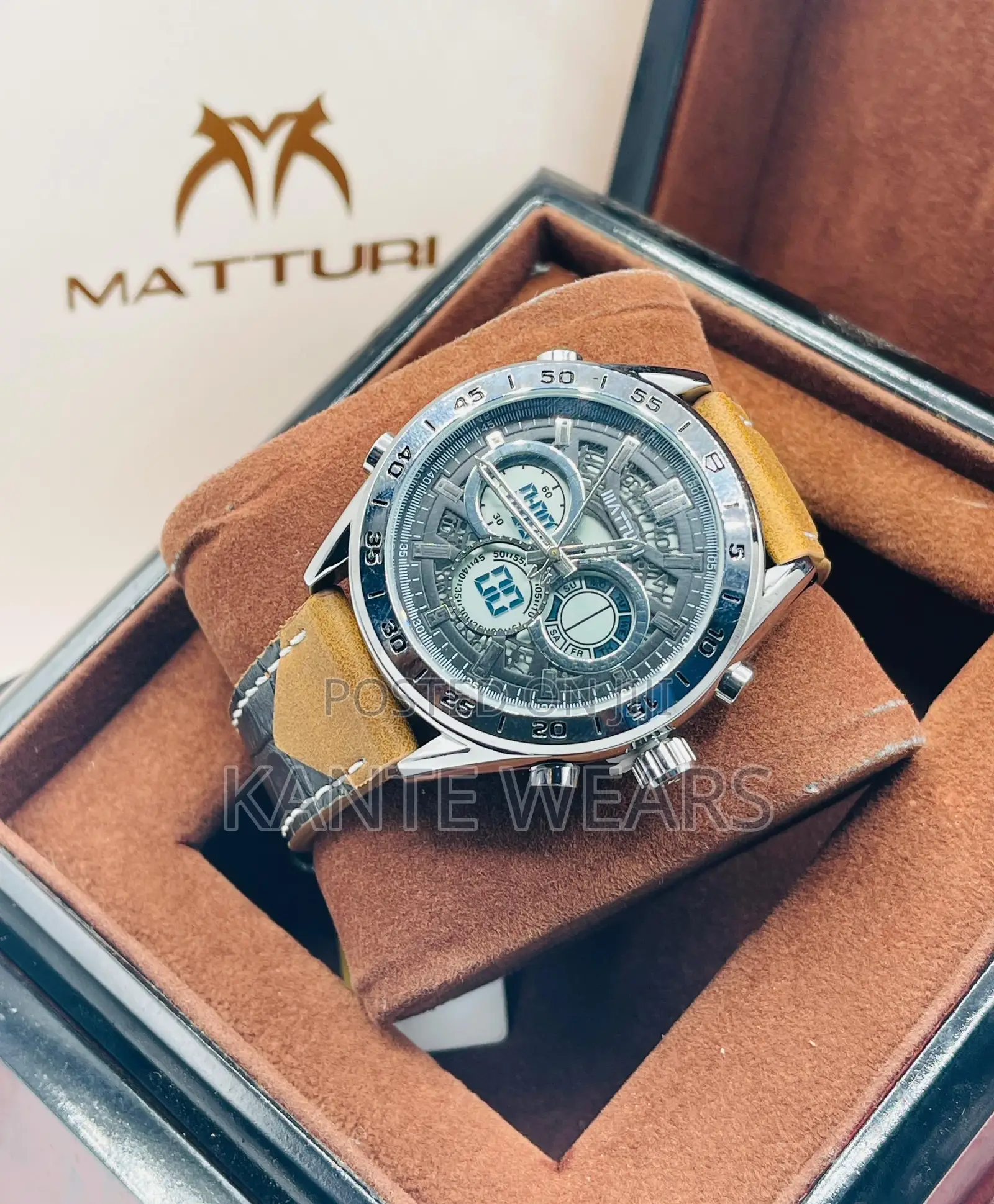 Leather Waterproof Wristwatch