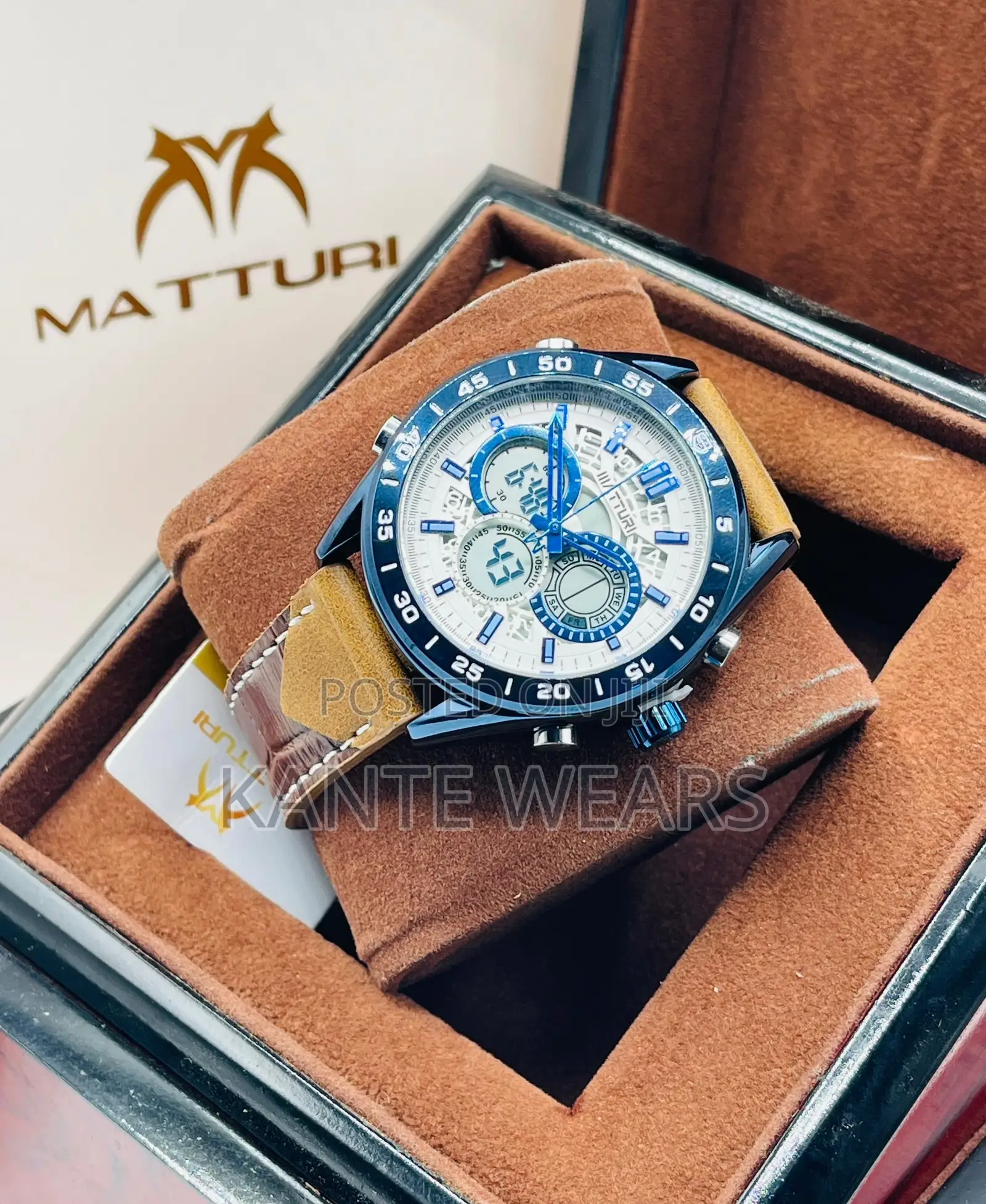 Leather Waterproof Wristwatch