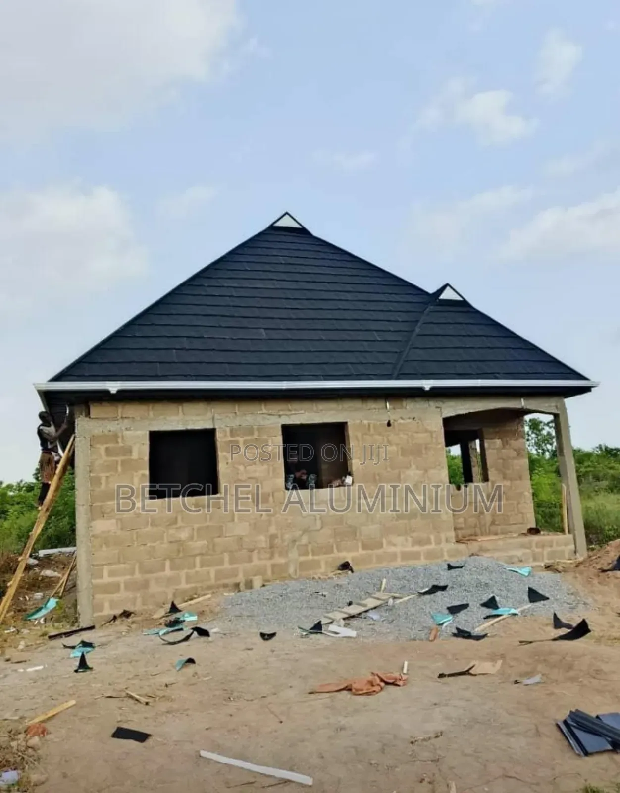 Shingles Design and PVC Gutter Installation