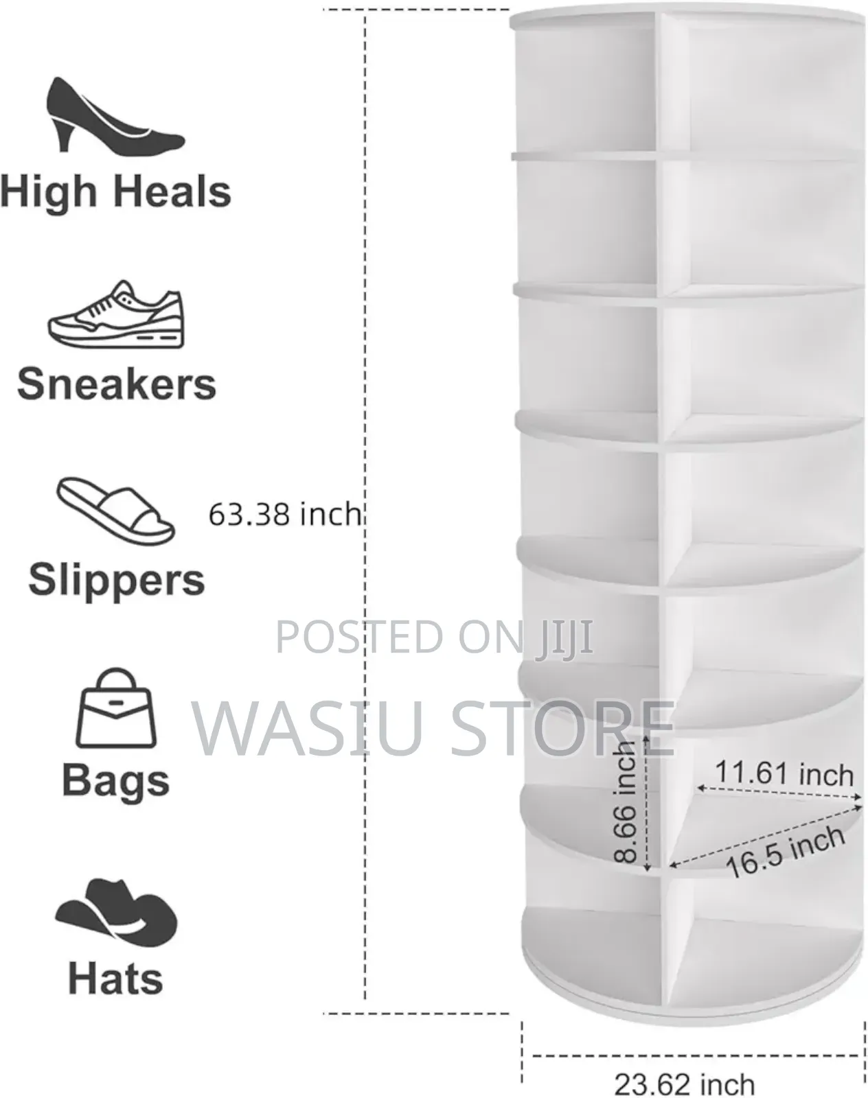 Luxury 7-Tier Rotating Shoe Rack Tower