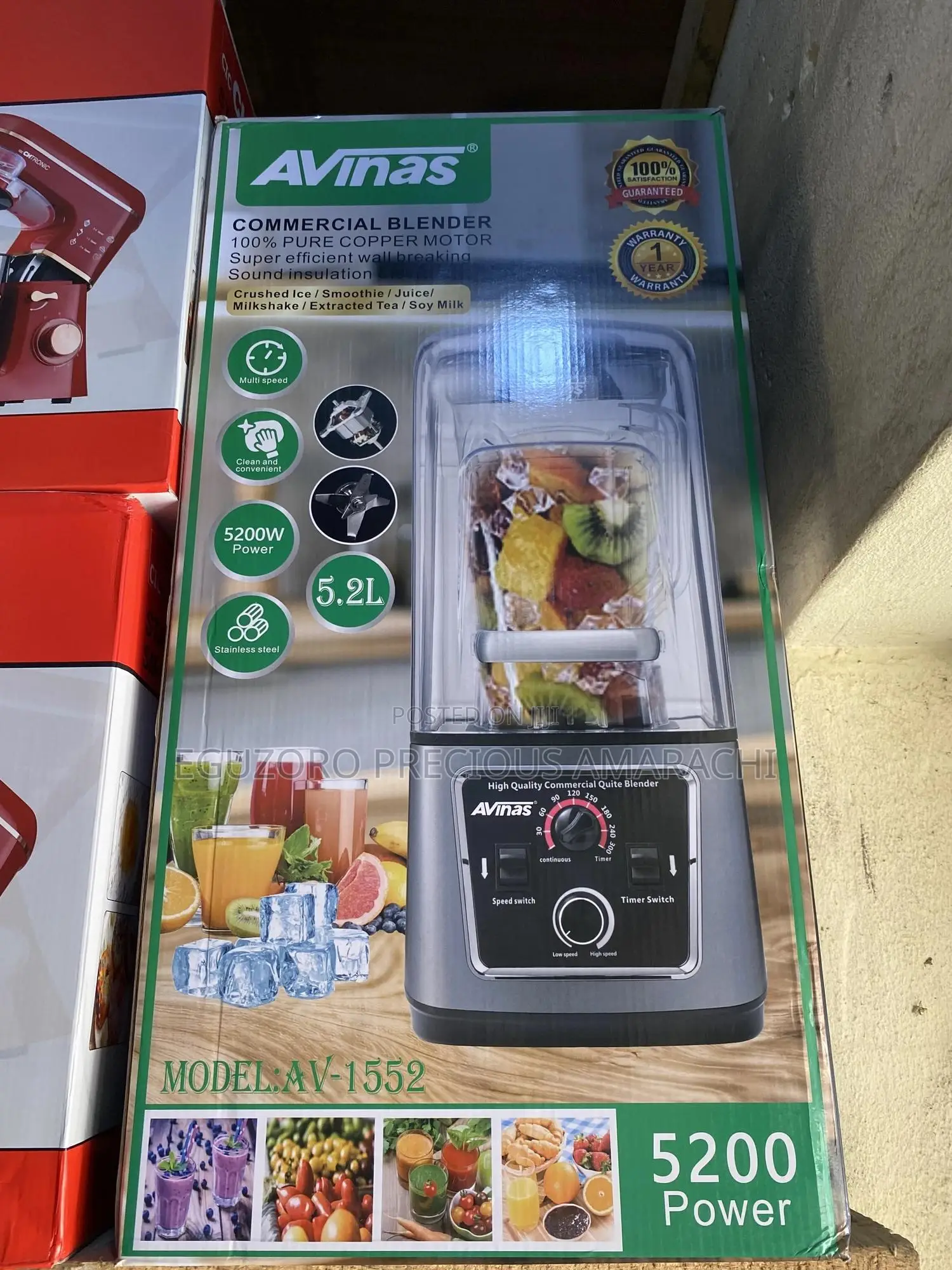 Avinas Commercial Blender 100% Copper