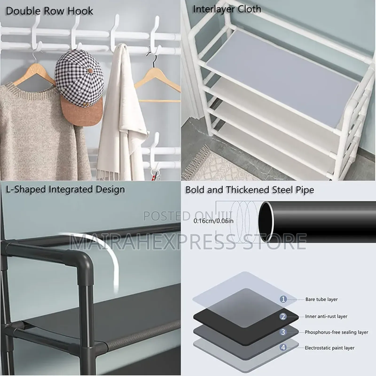Durable Steel Multipurpose Hanger Shoe Rack