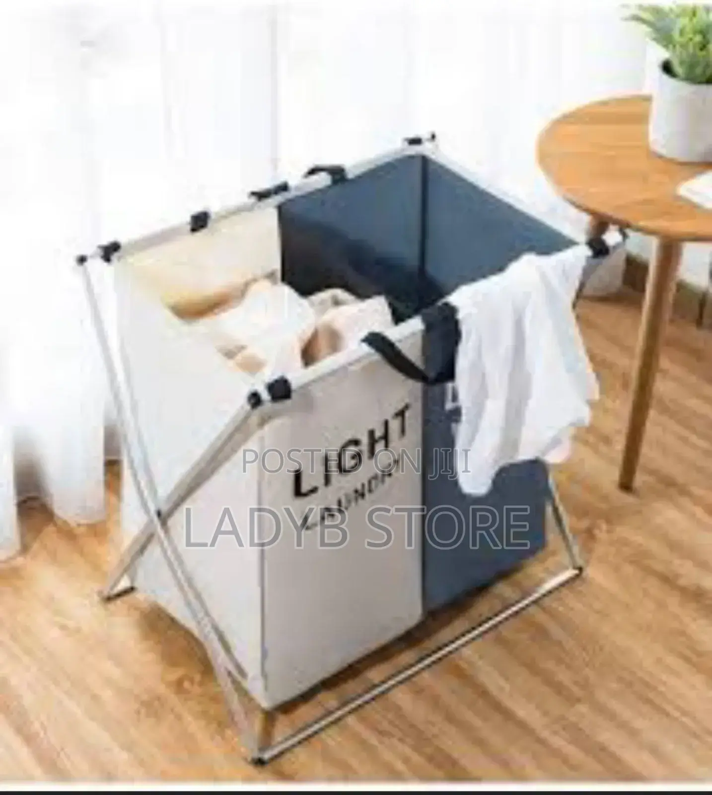 2 Section Foldable Laundry Basket