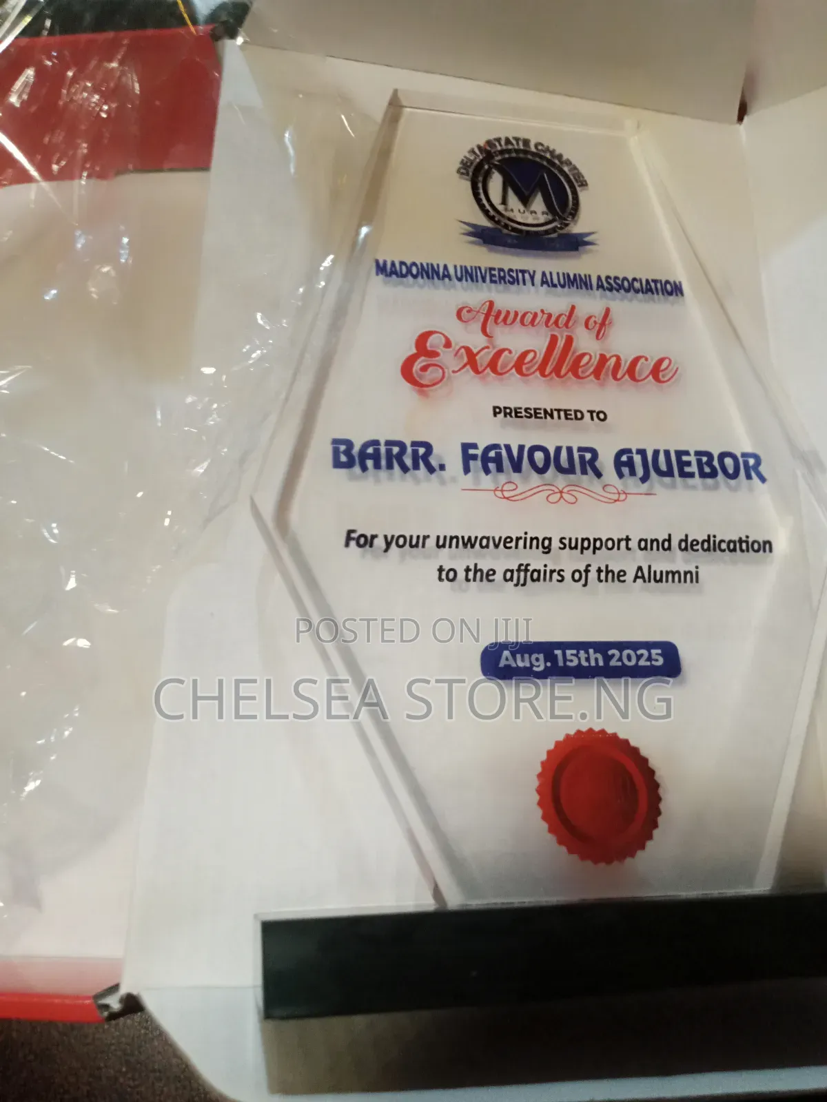 Acrylic Award Plague Ch99