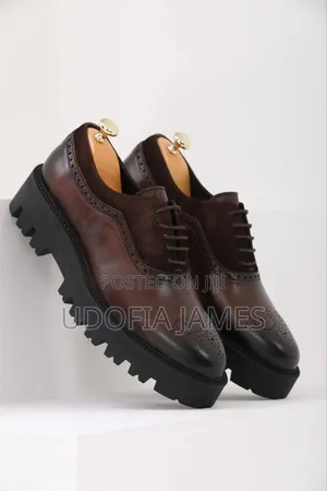 Black and Dark Brown Whole Cut Brogues