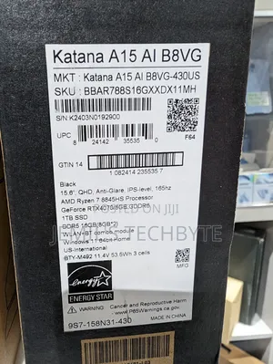 New Laptop MSI Katana 15 16GB AMD Ryzen 7 SSD 1T