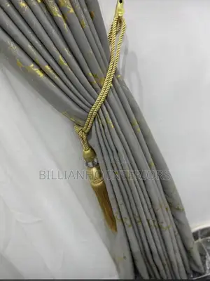 Light Gray and a Touch of Gold Curtain