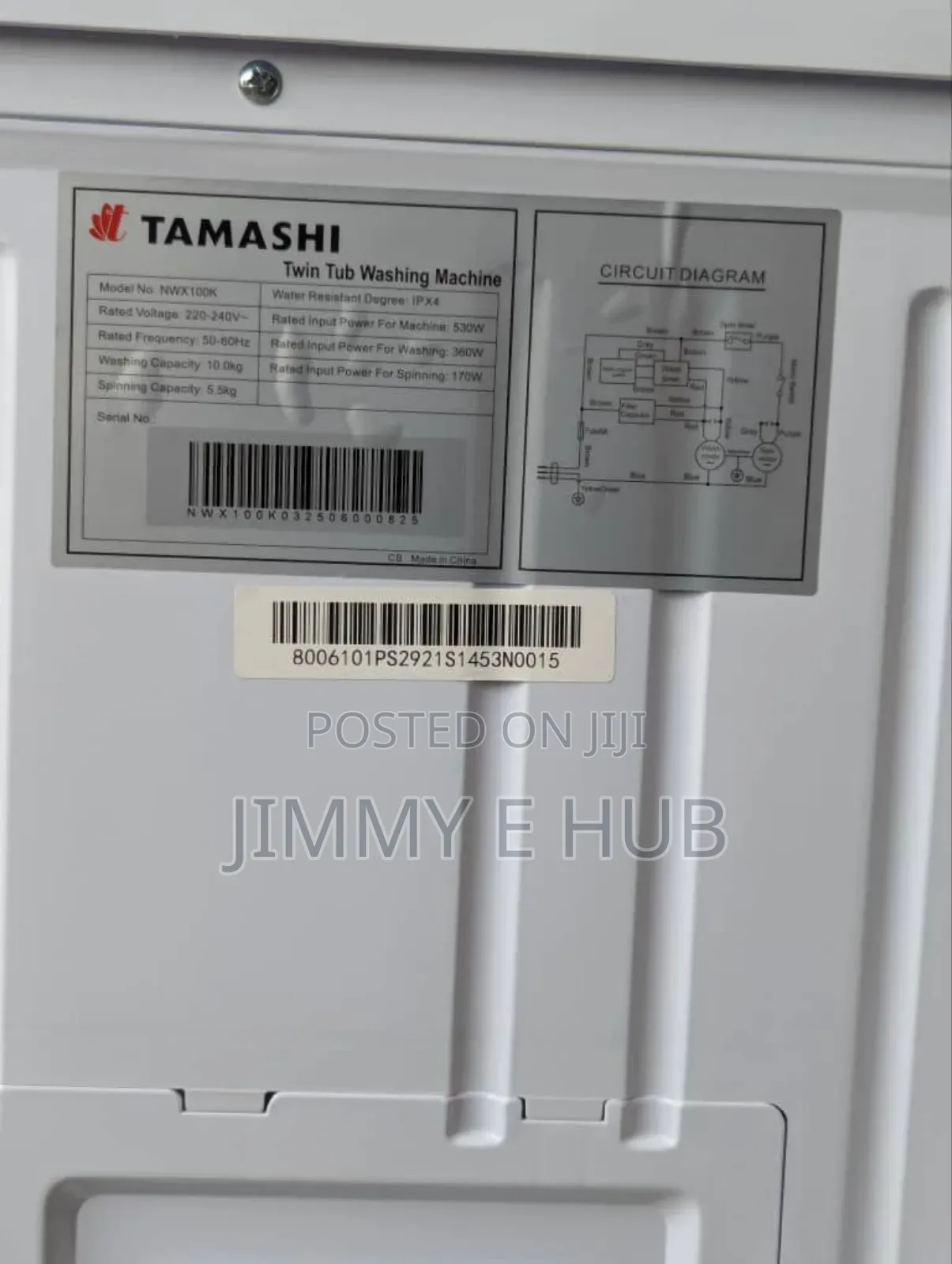 10kg Tamashi Washing Machine