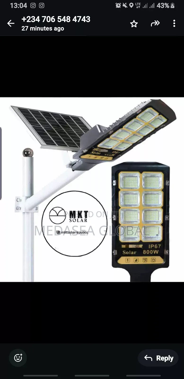 800w Cast Solar Street Light