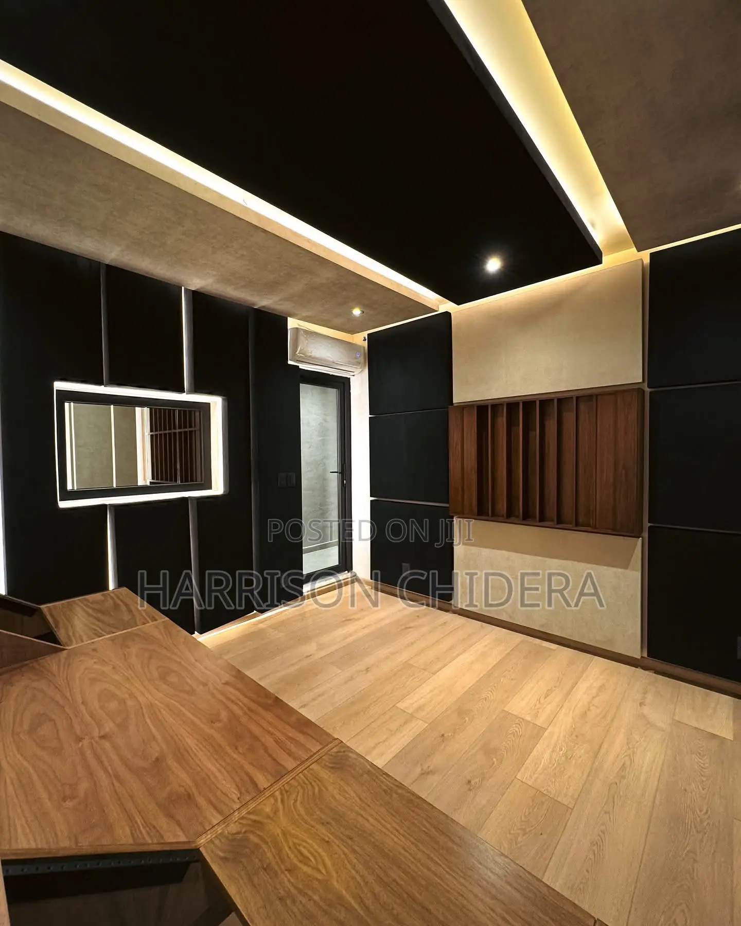 Double Padded Black Woolly Acoustic Panel