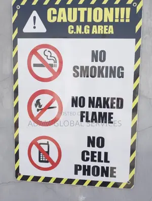 Caution!!! C.N.G Area" Sign,