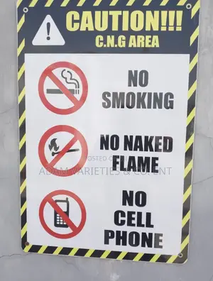 Caution!!! C.N.G Area" Sign,