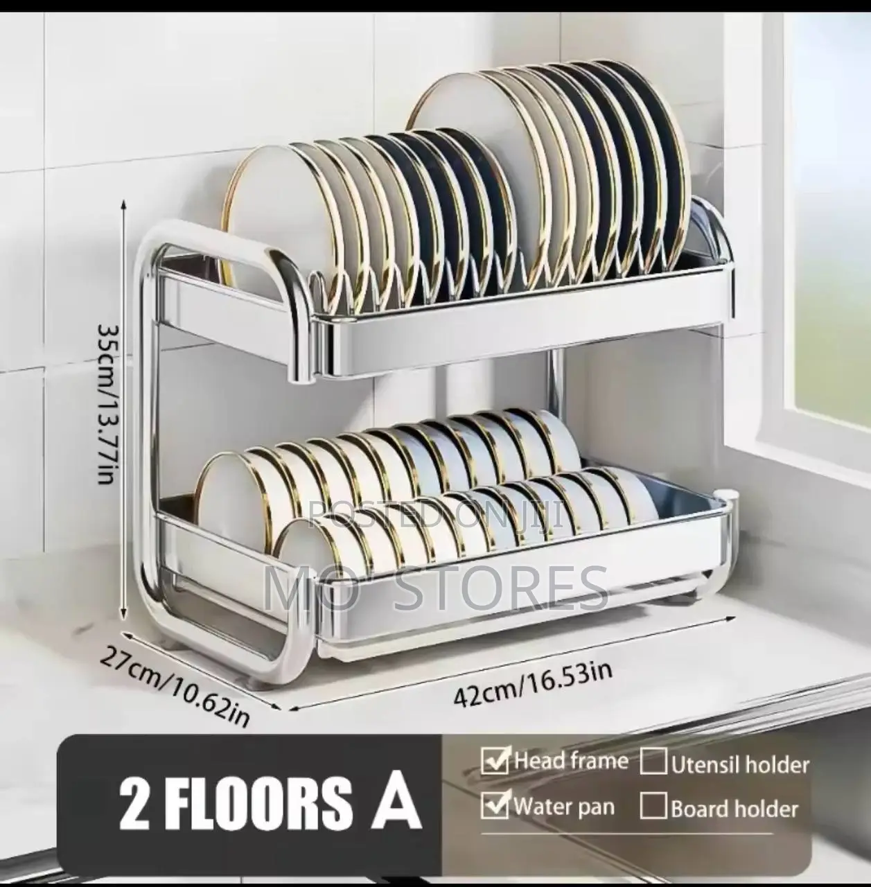 2 Layers Stainless Steel Plate Rack