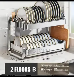 2 Layers Stainless Steel Plate Rack