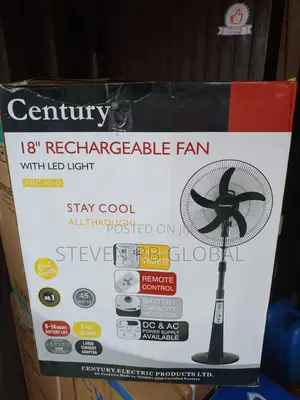Century 18 Inches Rechargeable Fan (Frc-45-D) - Black