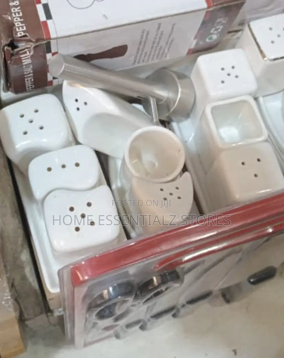 Ceramic Table Pepper Salt Toothpicks Holder 3-in-1