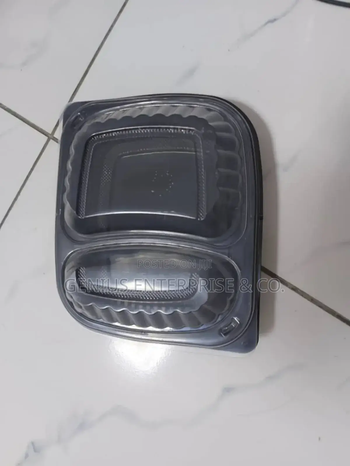 1000ml 2 Divider Takeaway Plastic Pack With Cover (50pcs)