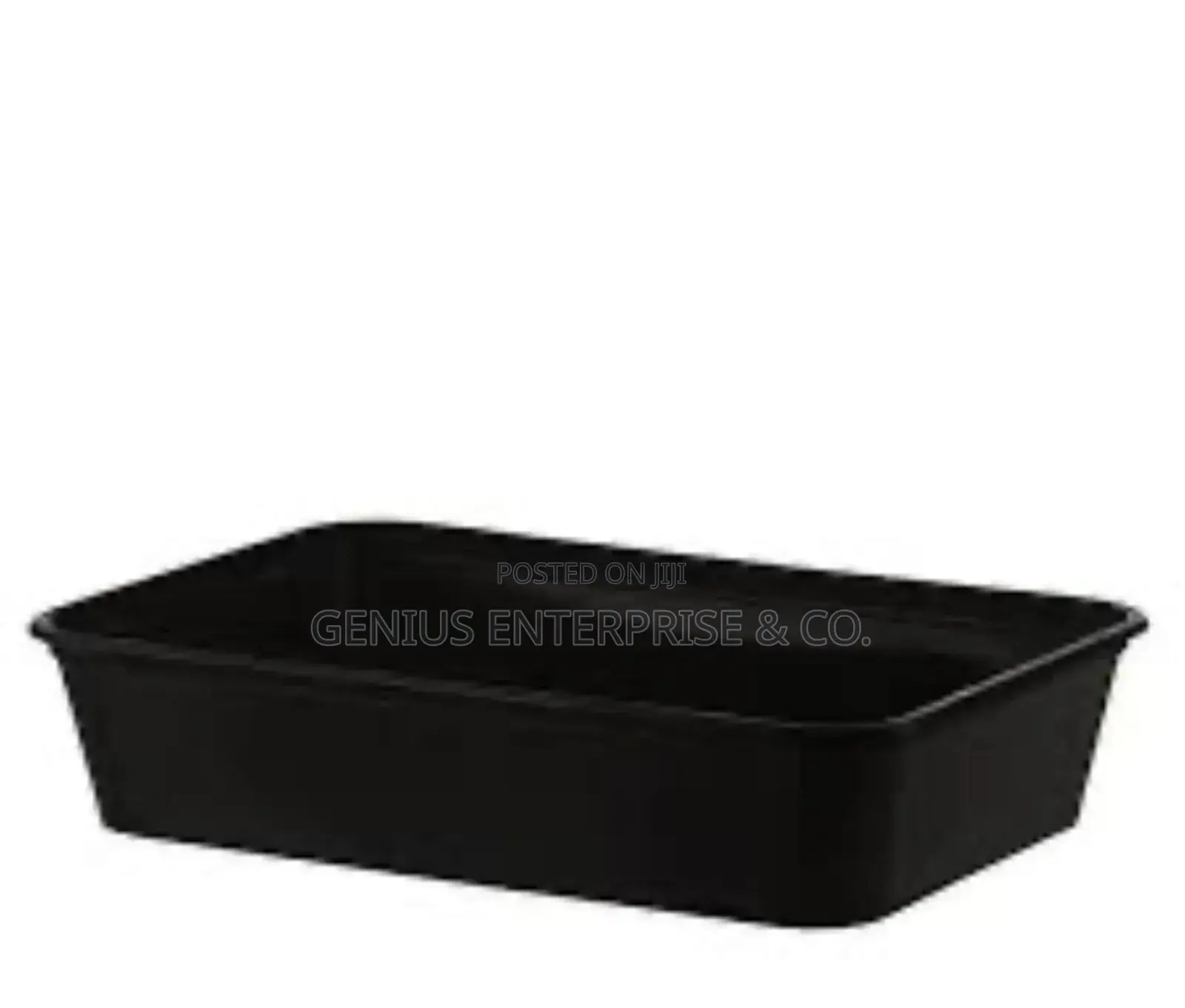 Flat Square Plastic Takeaway Plate With Cover 1000ml (50pcs)