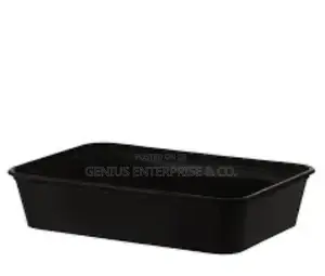 Flat Square Plastic Takeaway Plate With Cover 1000ml (50pcs)