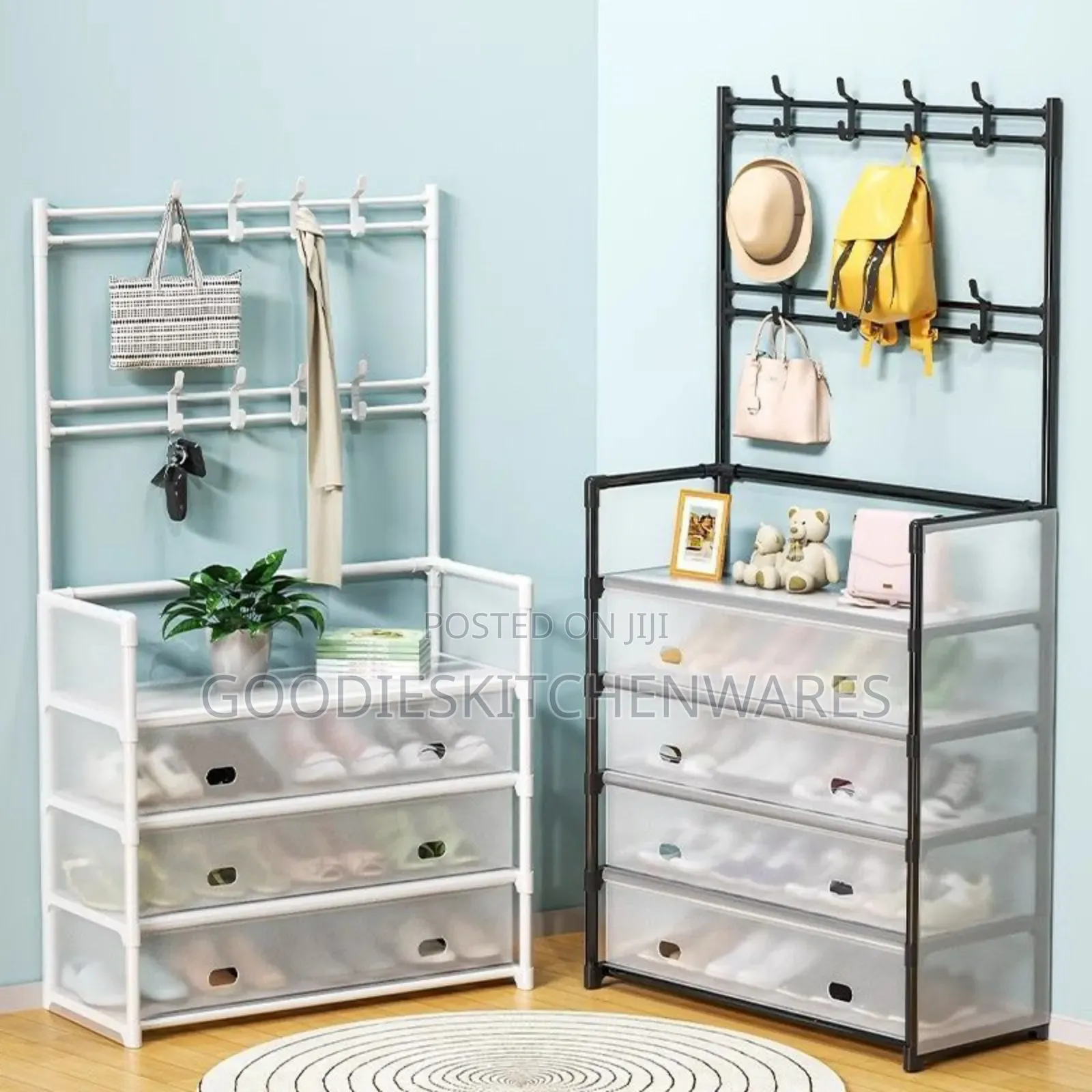 Shoe and Hat Rack With Cover