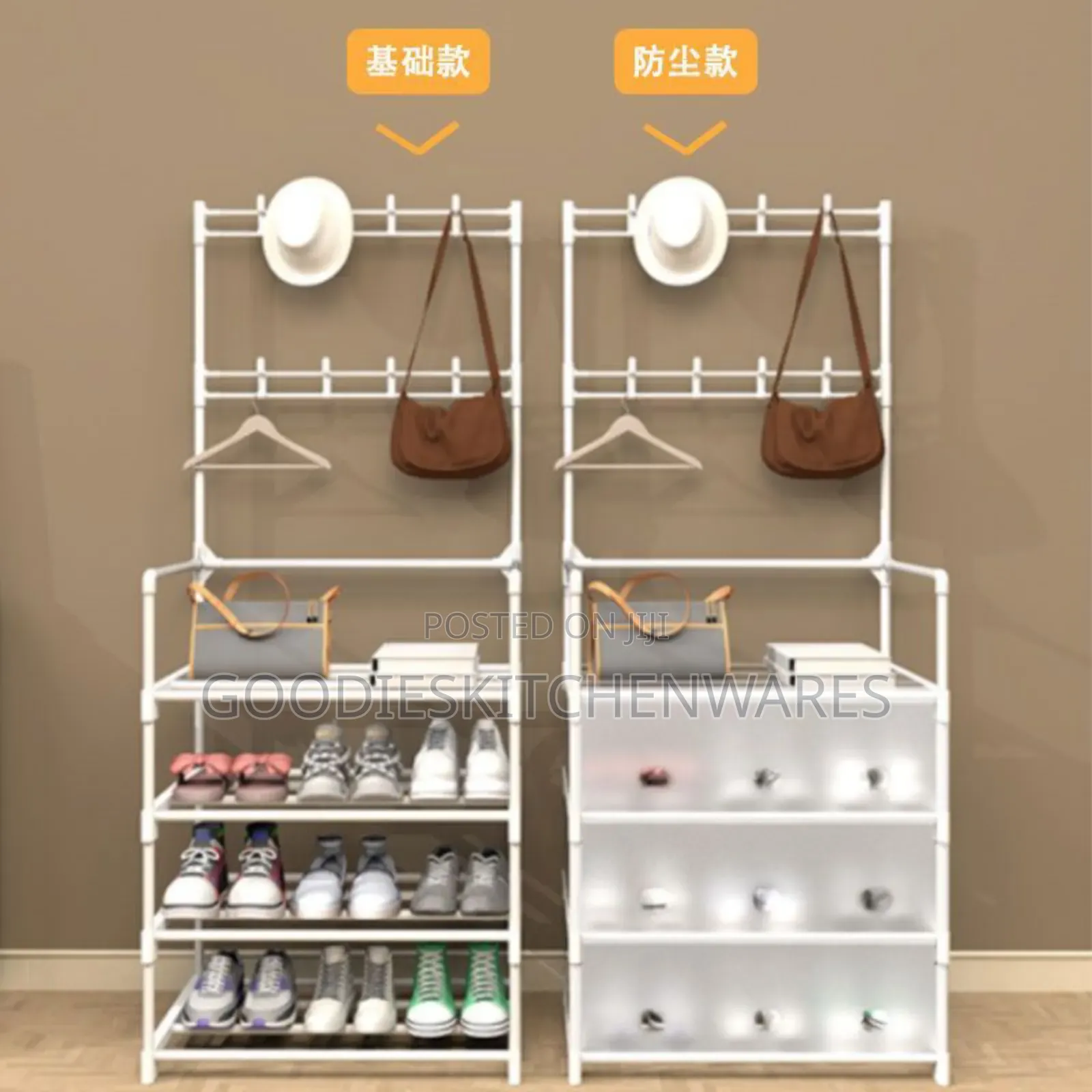 Shoe and Hat Rack With Cover