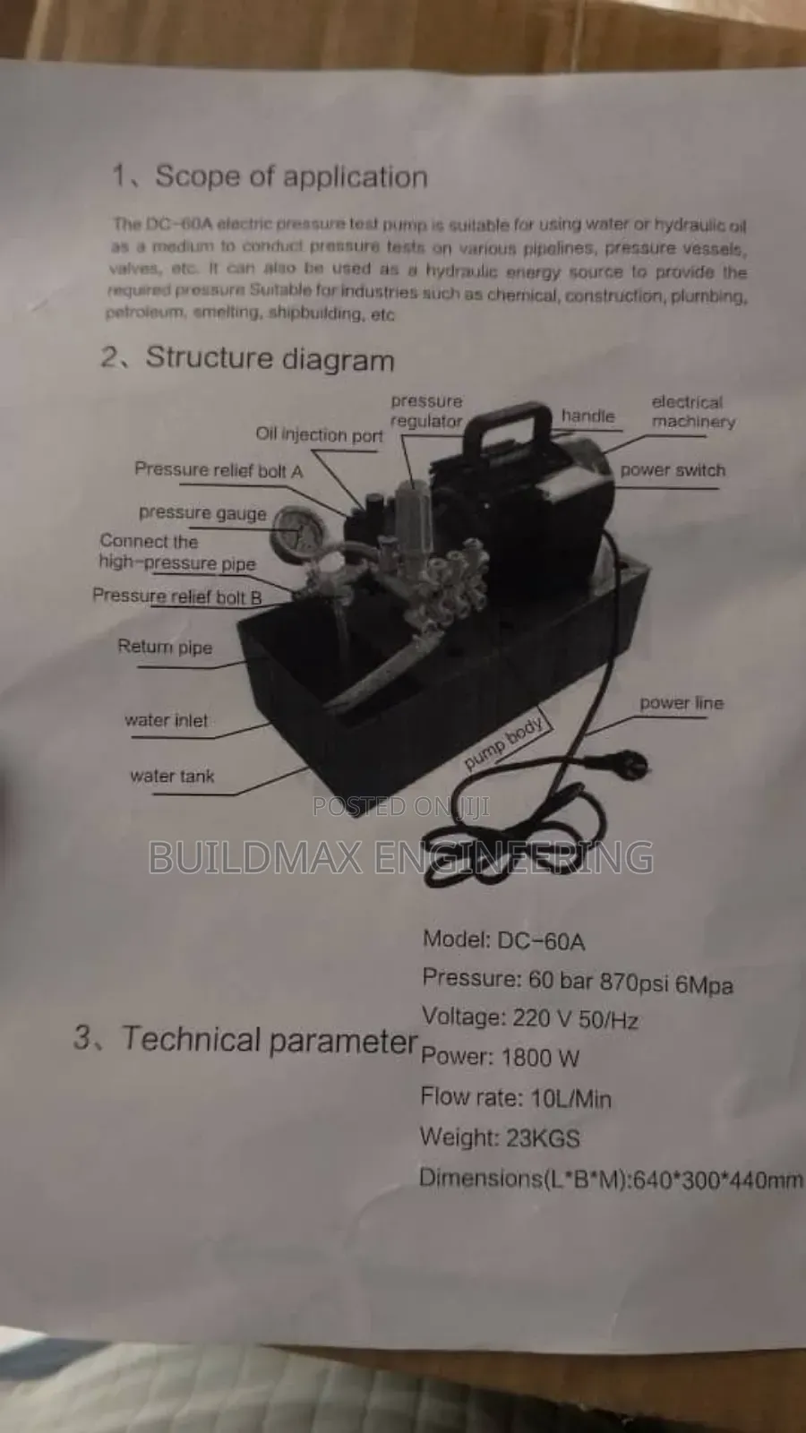 Electric Test Pump