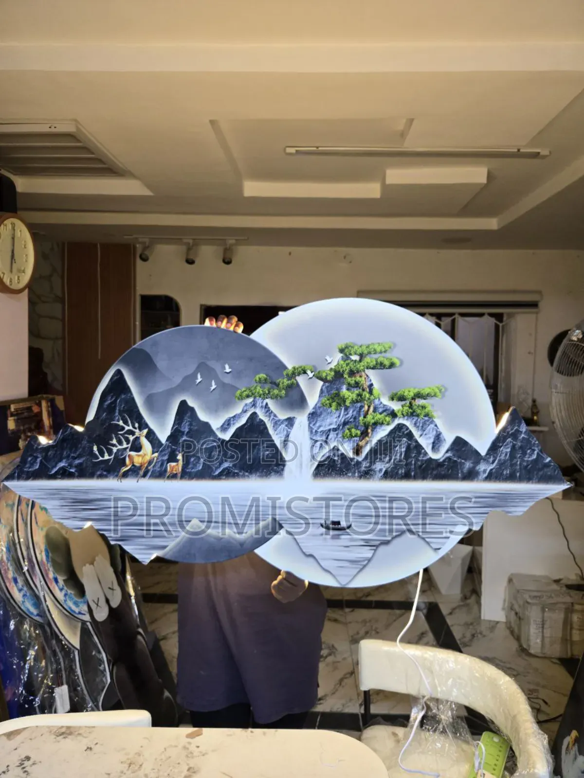 Crystal Porcelain Led Wall Art Decor With Remote