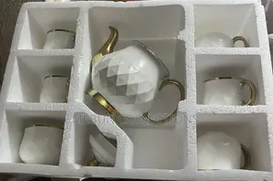 Ceramic Coffee Set Jug With 6cups and Tray