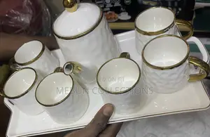 Ceramic Coffee Set Jug With 6cups and Tray
