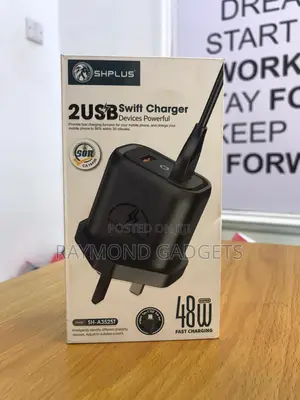 Shplus Sh-a3525t 48w 2usb Swift Turbo Charger Fast Charging