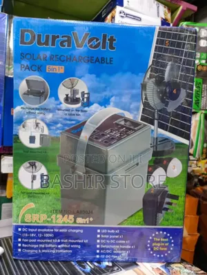 5 in 1 Solar Rechargeable Pack With 12" Dc Fan