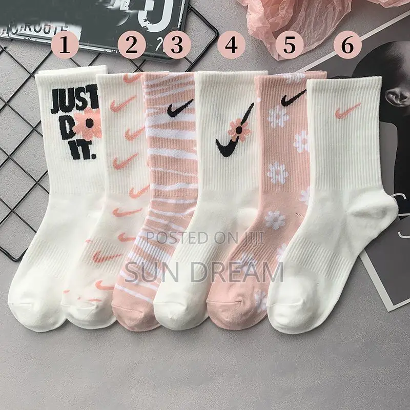 Quality Pink White Nike Socks
