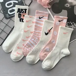 Quality Pink White Nike Socks