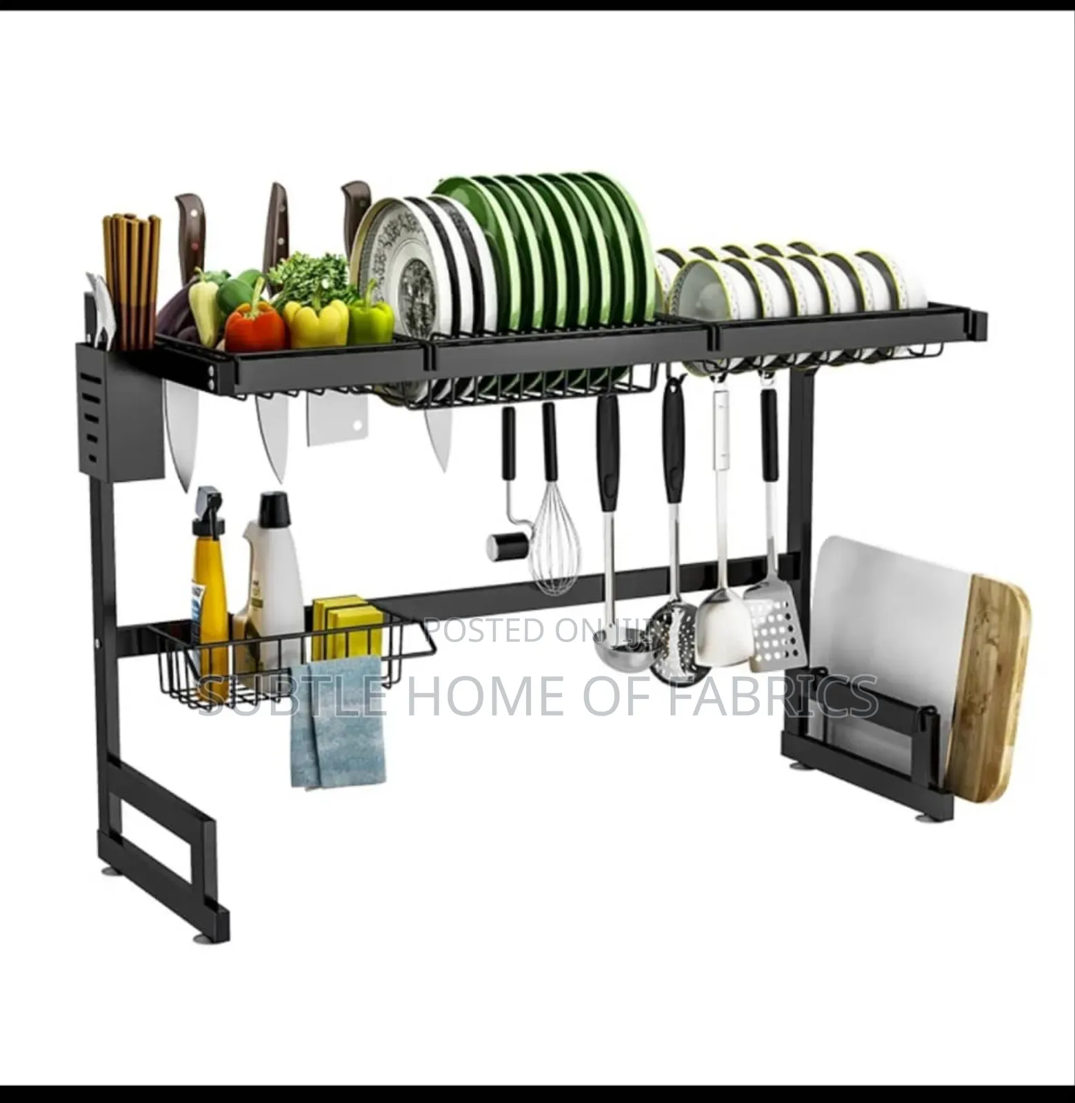 Over-the-Sink Multifunctional Dish Drying Rack