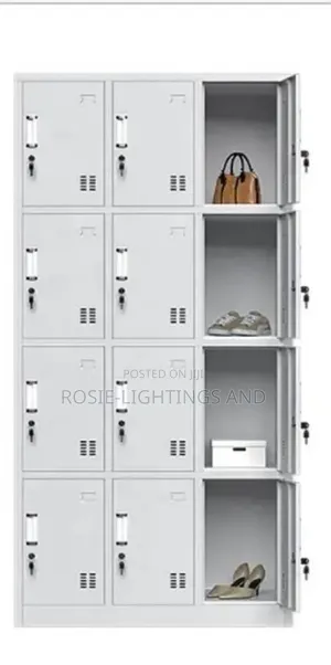 Metal Filing Cabinet With 12 Locker Seperate Keys Storage