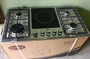 Stainless 4gas Burner and 1 Hotplate