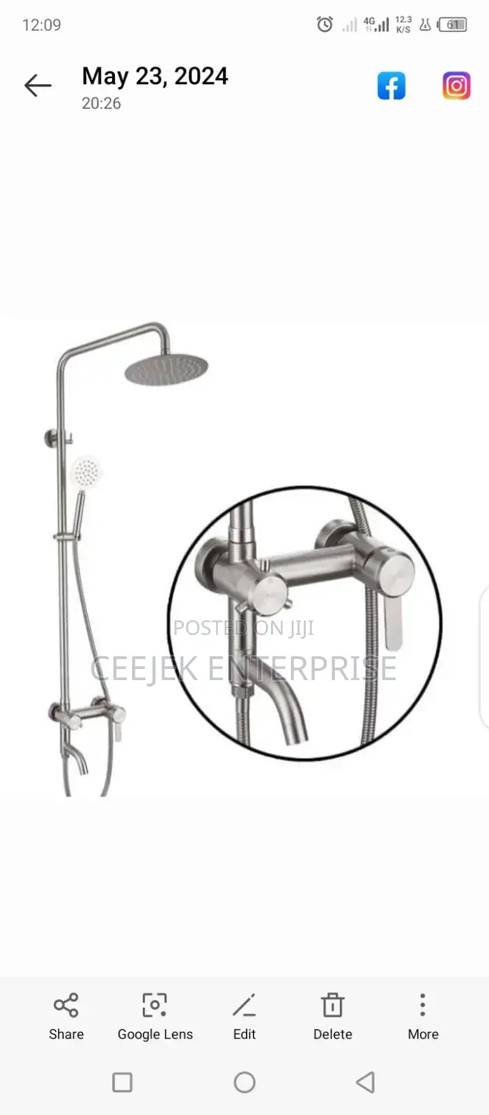 304 Anti Rust Standing Shower