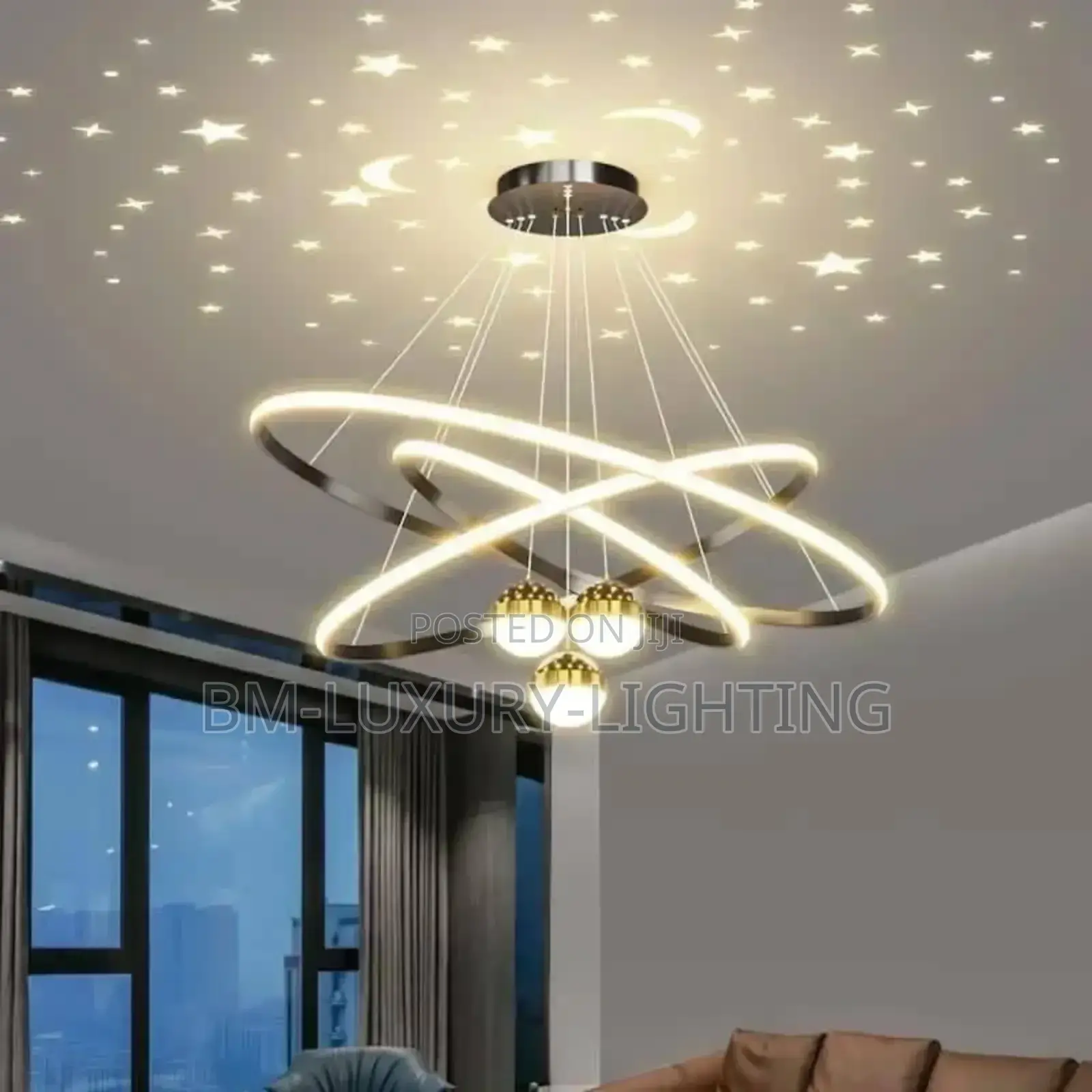 60pmm 3 Drop 3 Ring Chandelier