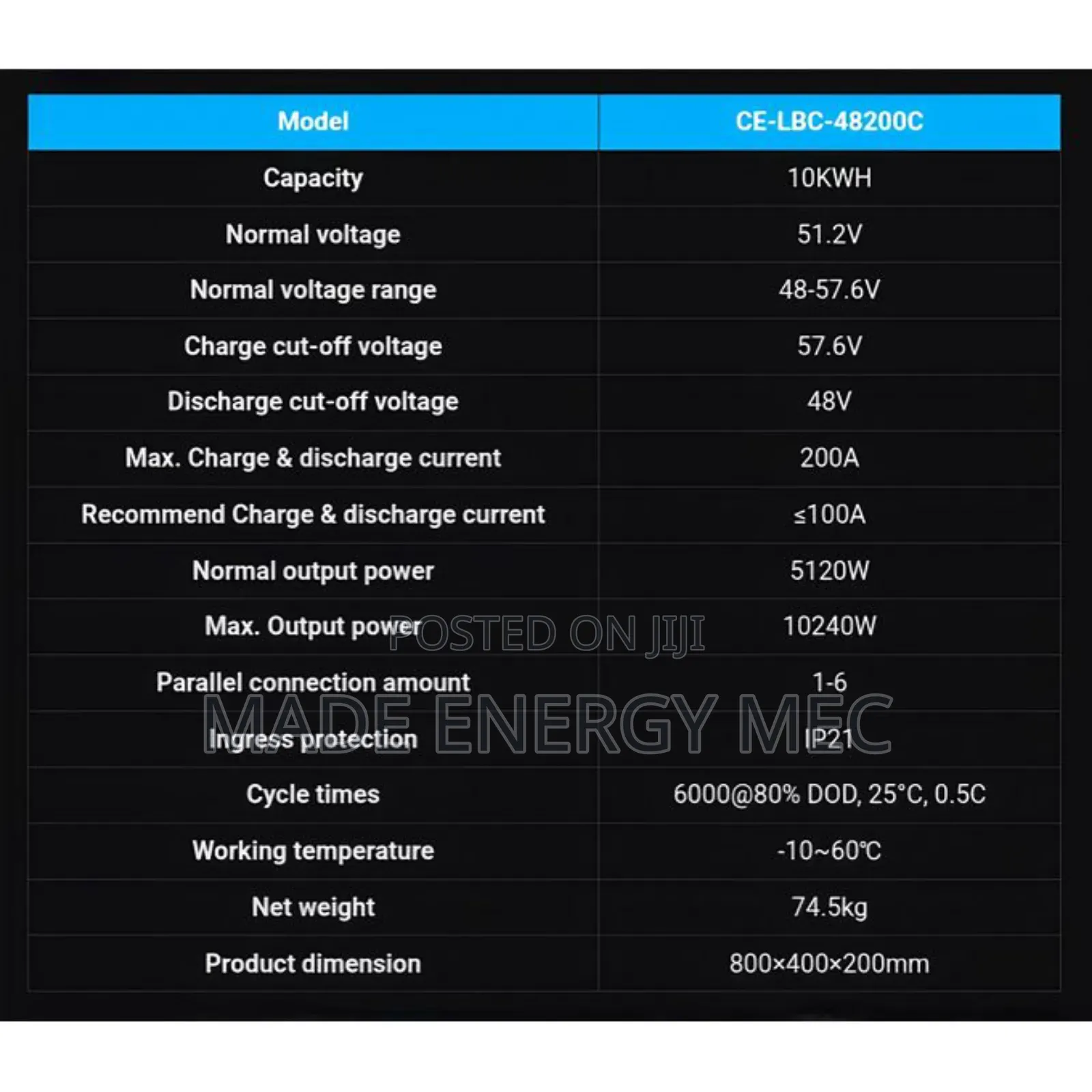 Cworth Lithium Battery 10kwh 51.2v