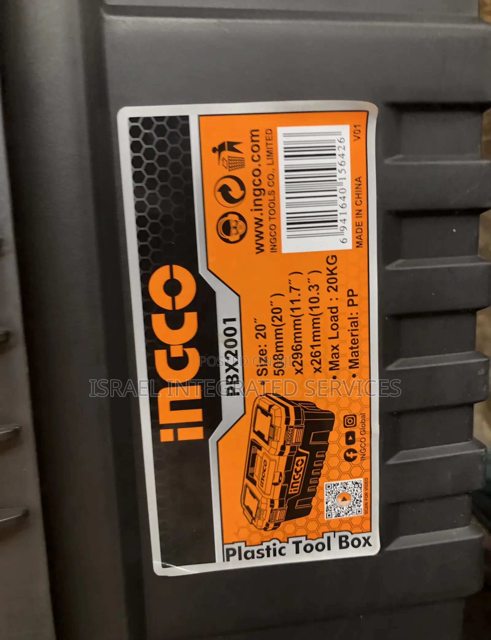 Plastic Empty Tools Box Ingco 20” Available Different Sizes