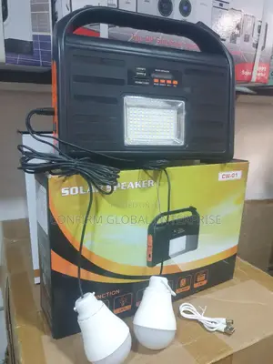 Solar Rechargeable Speaker Cw-01 With Dc Bulbs