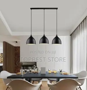 Modern 3-Light Bell Pendant in Black/White