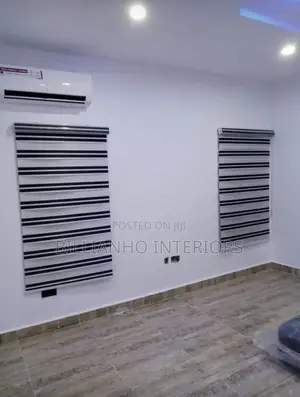 Black and White Striped Day Night Blinds