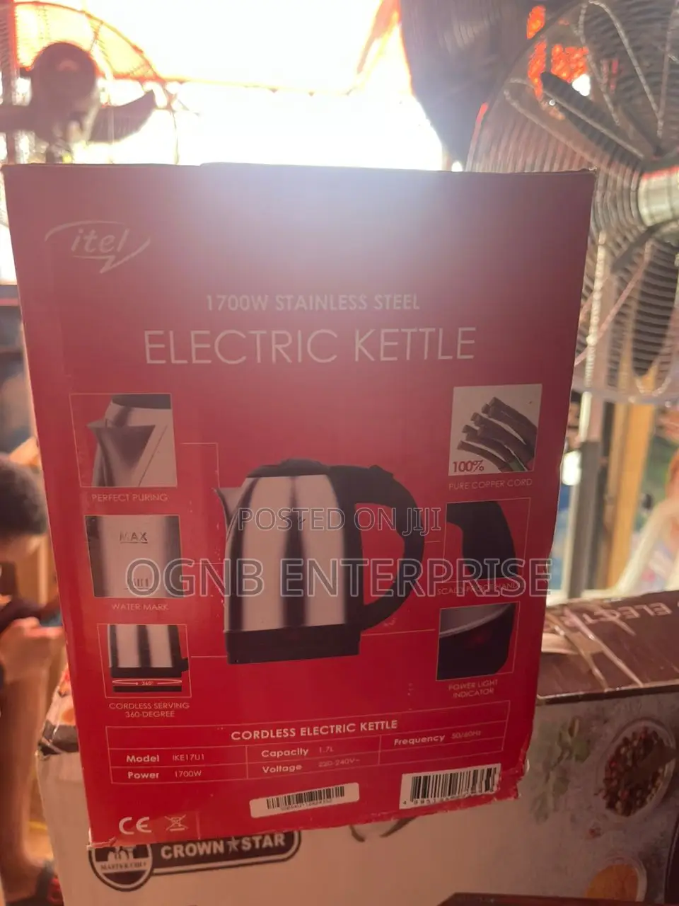 Itel 1700w Stainless Steel Kettle 1.7l