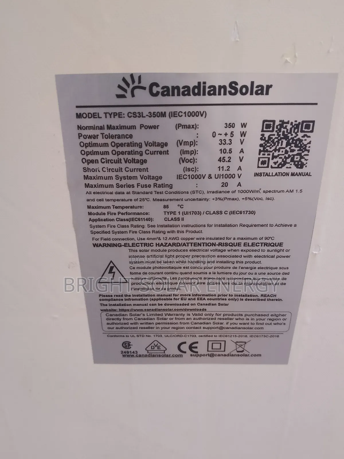Canadian Solar Panel 350w